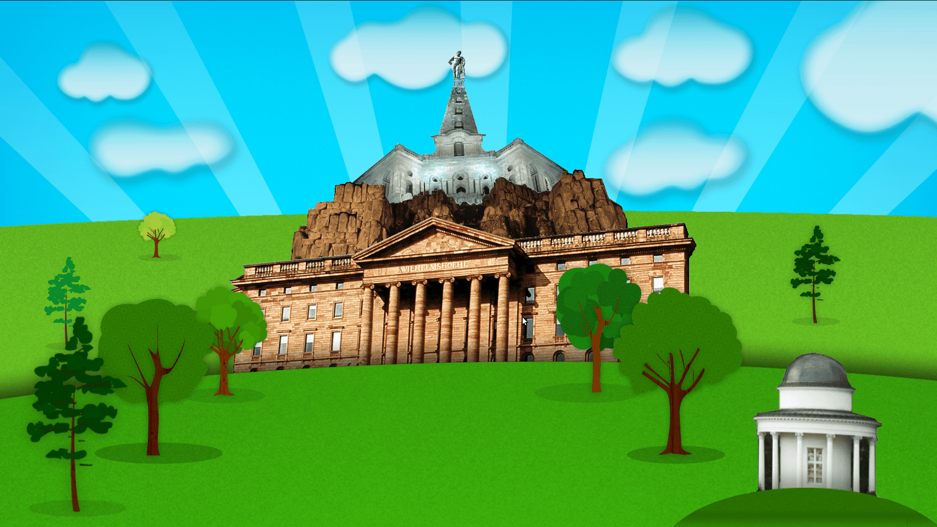 2,5 D Darstellung des Herkules im Bergpark in Kassel